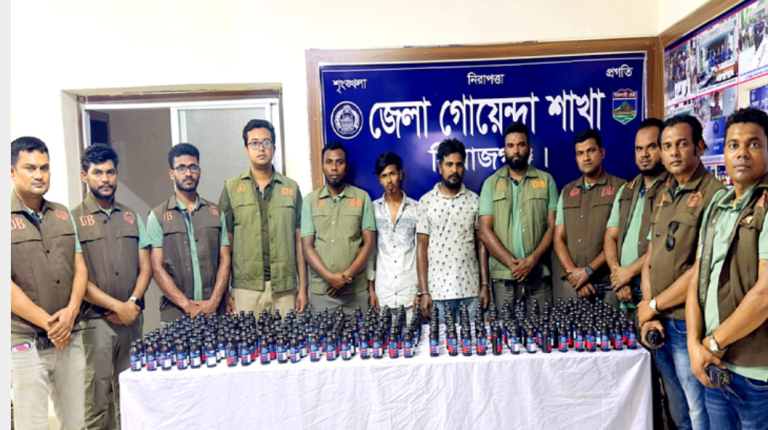 সিরাজগঞ্জে ফেন্সিডিলসহ দুই মাদক ব্যবসায়ী গ্রেফতার